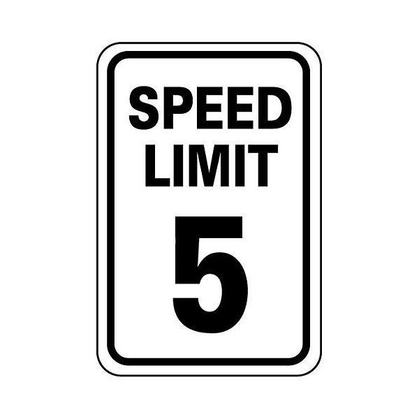 Speed Limit 5, Aluminum Sign, .063mm Thick